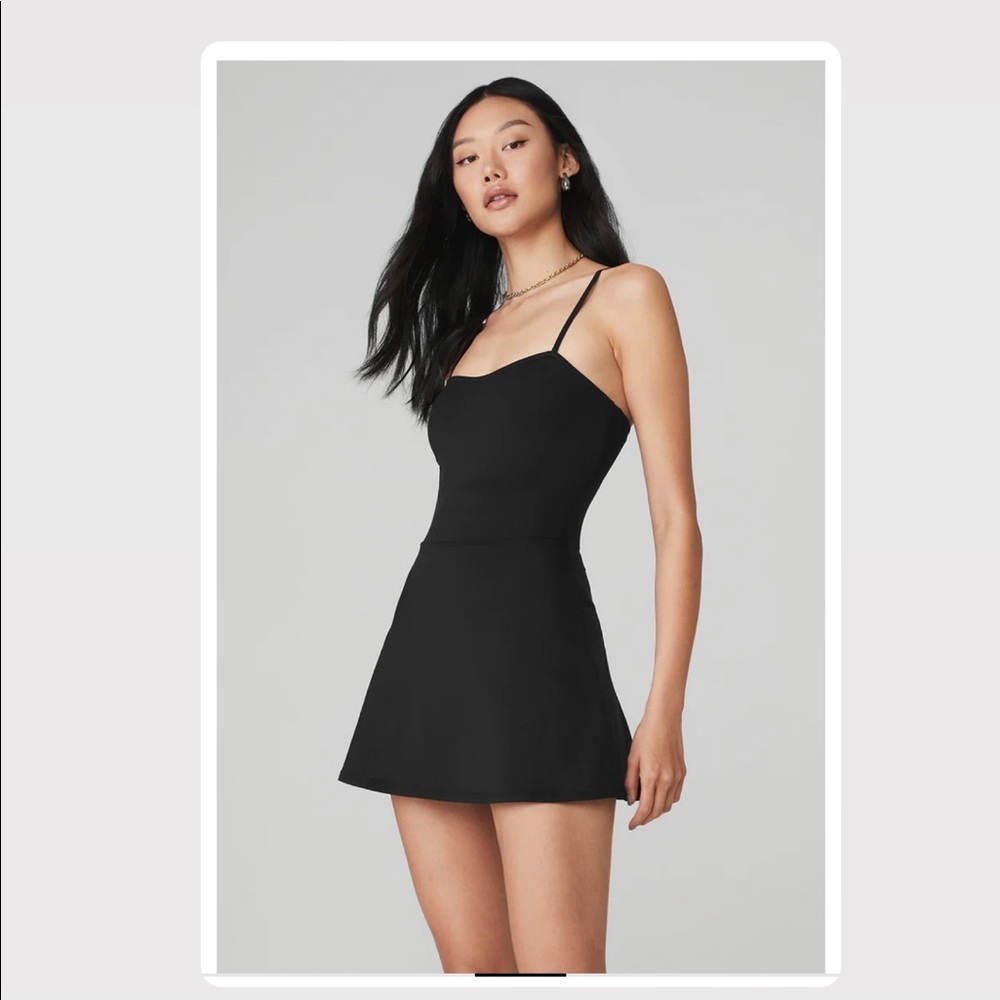 Alosoft Courtside Tennis Dress - Black XS